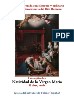 8 de Septiembre - Natividad de La Virgen María. Propio y Ordinario de La Santa Misa