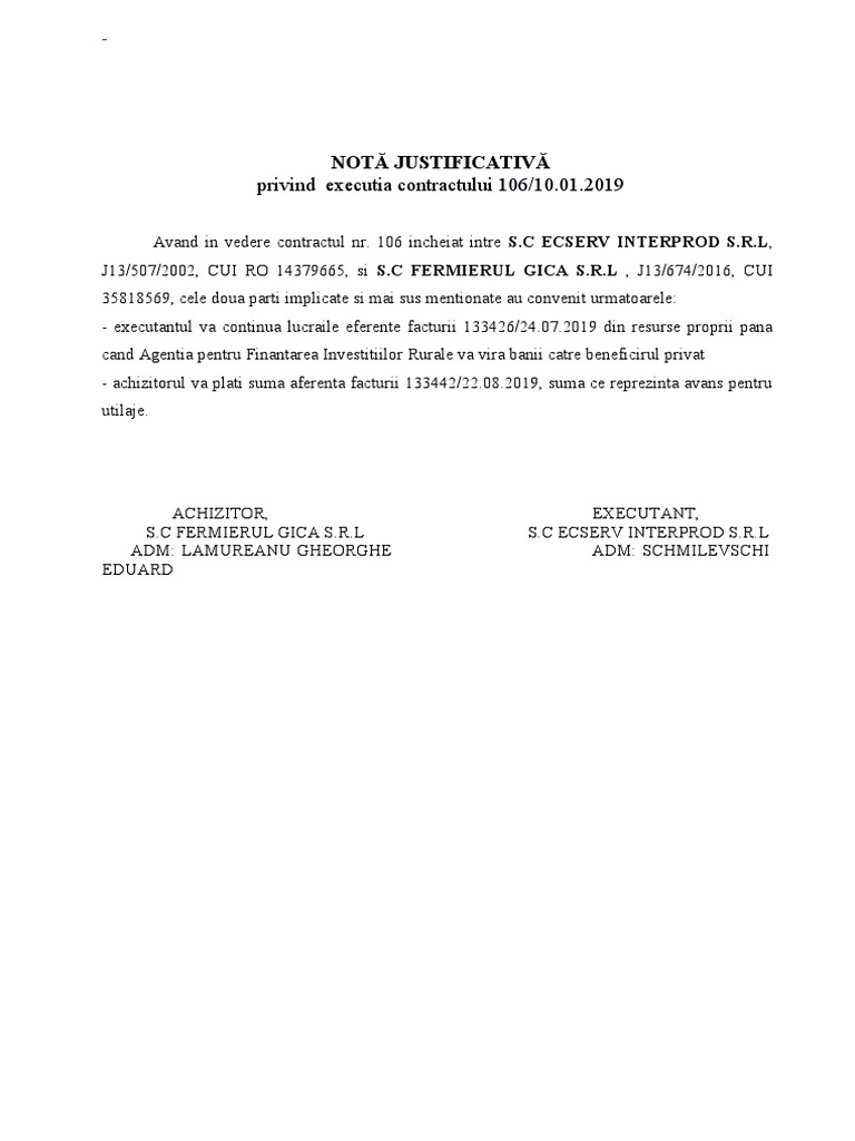 Nota Justificativa Ach Directa | PDF