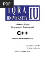 Programming Fundamental: Laboratory Manual