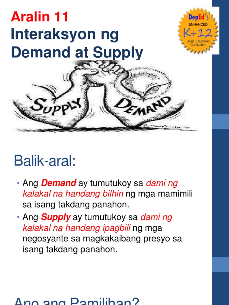 Aralin 11 Interaksyon Ng Supply At Demand