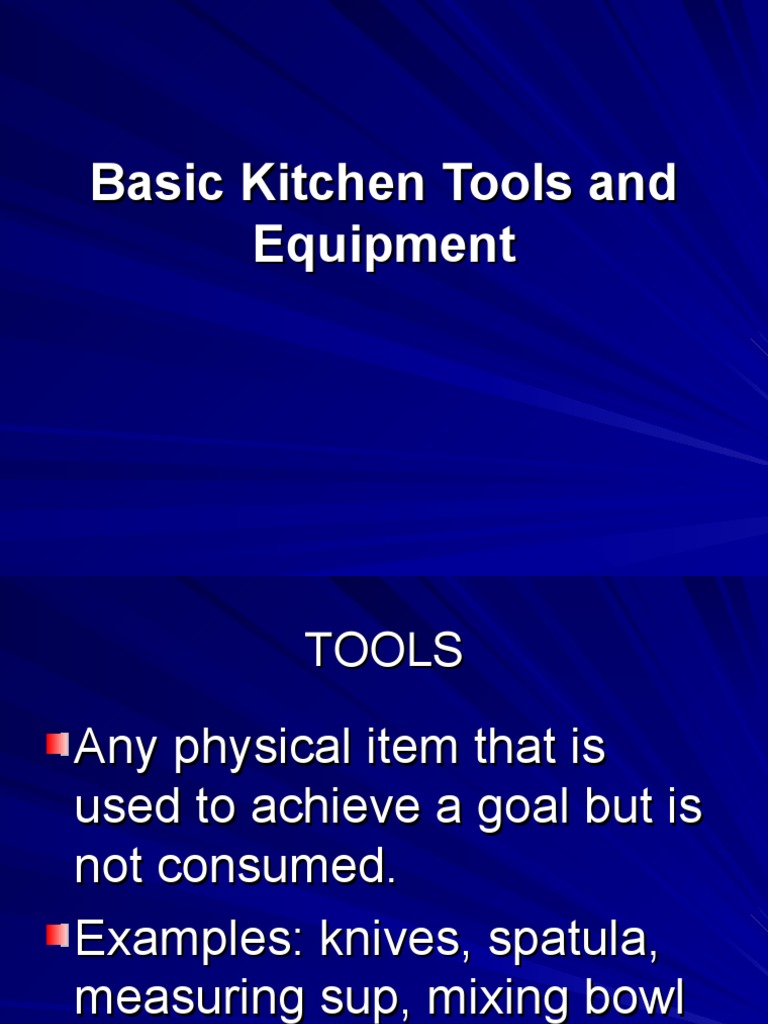 Basic Kitchen Tools and Equipment TLE9 PDF Cookware And Bakeware