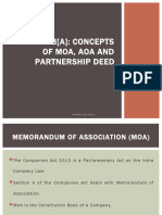 Module 3 (A) : Concepts of Moa, Aoa and Partnership Deed: Archnaz Law Classes