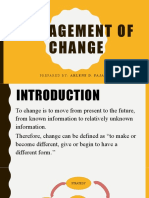 Management of Change: Prepared By: Arlene D. Pajaron