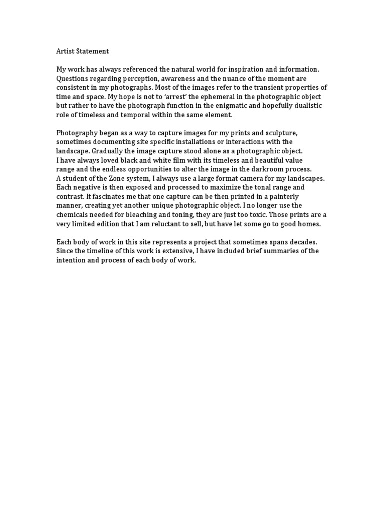 Artist Statement 2020 | PDF