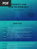 Internet and Web Technology: Css Tutorial