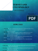 Internet and Web Technology: Css Tutorial