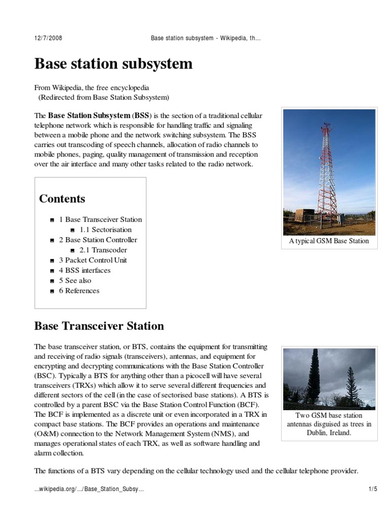 Base station subsystem Infrastructure