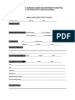 annual EMPLOYMENT HEALTH CHECKUP