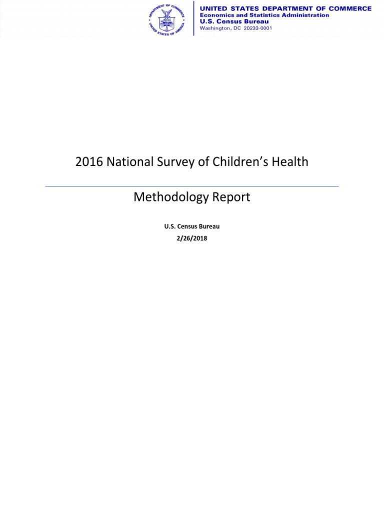 2016 NSCH Methodology Report PDF | PDF | Survey Methodology | Sampling ...