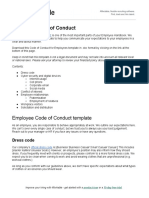 Employee Code of Conduct Template