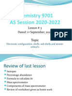 Chemistry 9701 AS Session 2020-2022: Topic
