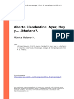 Monica Weisner H. (2007). Aborto Clandestino Ayer, Hoy y... Mananaz