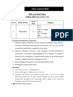SR - No Name of Post No of Post Category: 1 Pharmacist 20