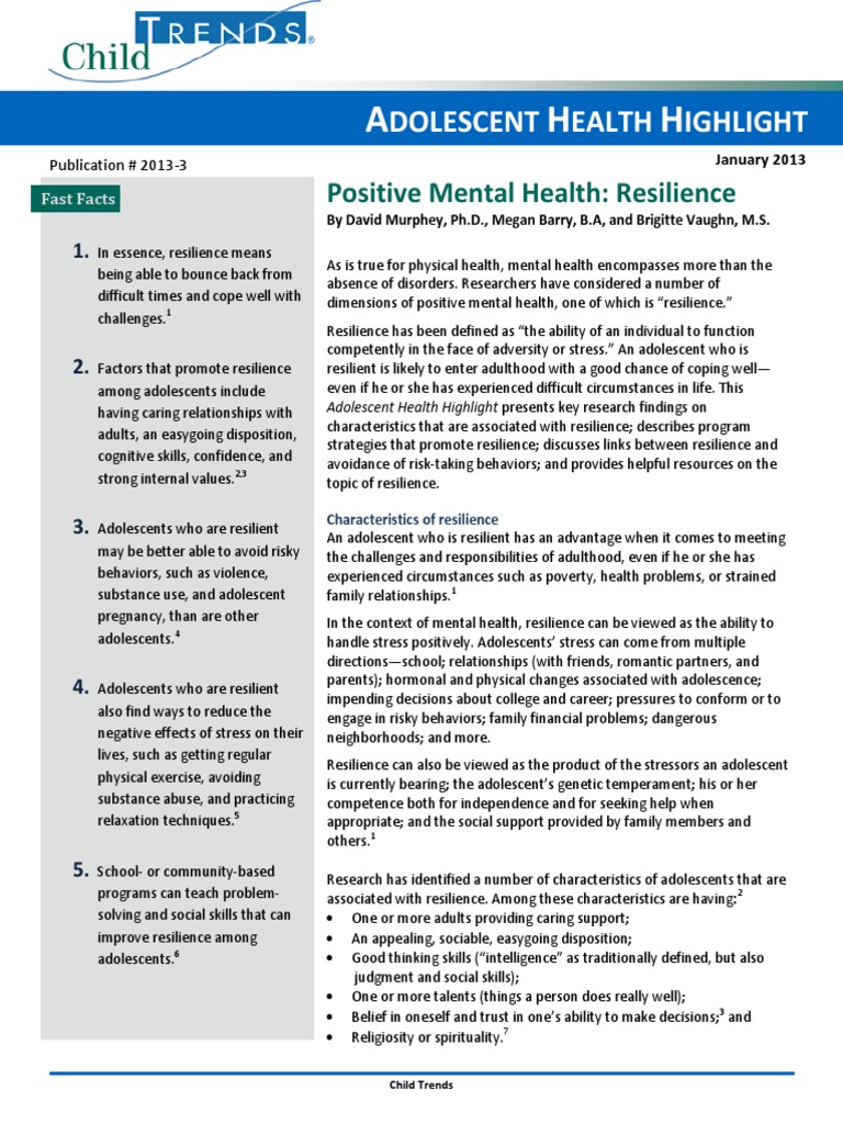 Promoting Positive Mental Health: A Review of the Key Characteristics ...