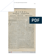 Hicky's Bengal Gazette Advertiser from 1781