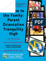 Welcome To The Family: Parent Orientation Tranquility High: MAY 28 - 5:30 PM