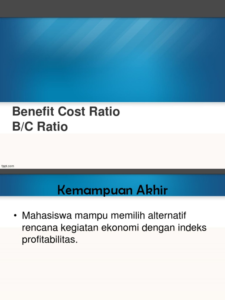 Analisis Benefit Cost Ratio Investasi | PDF