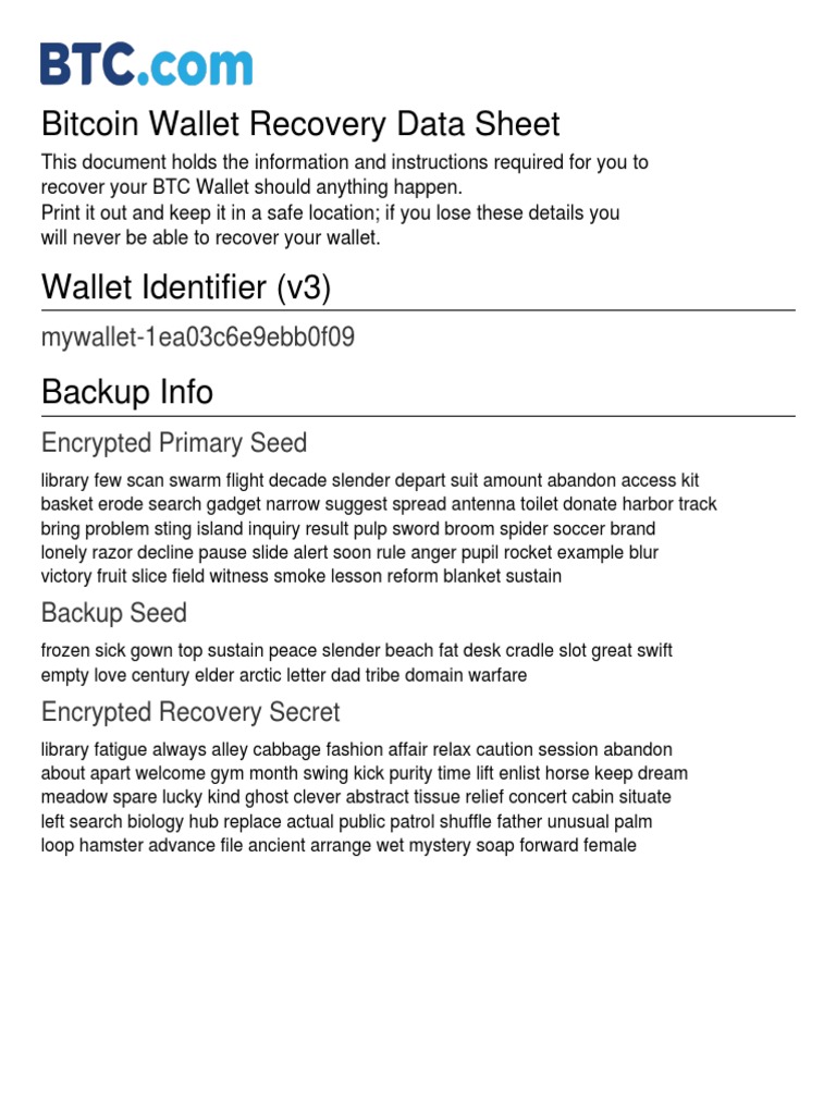 Bitcoin Wallet Recovery Instructions | PDF | Games & Activities