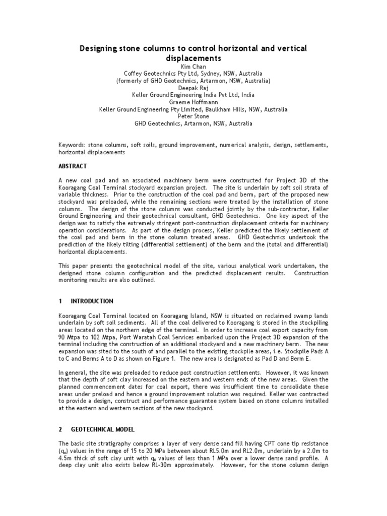 Stone Column Design for Soft Soils | PDF | Geotechnical Engineering ...
