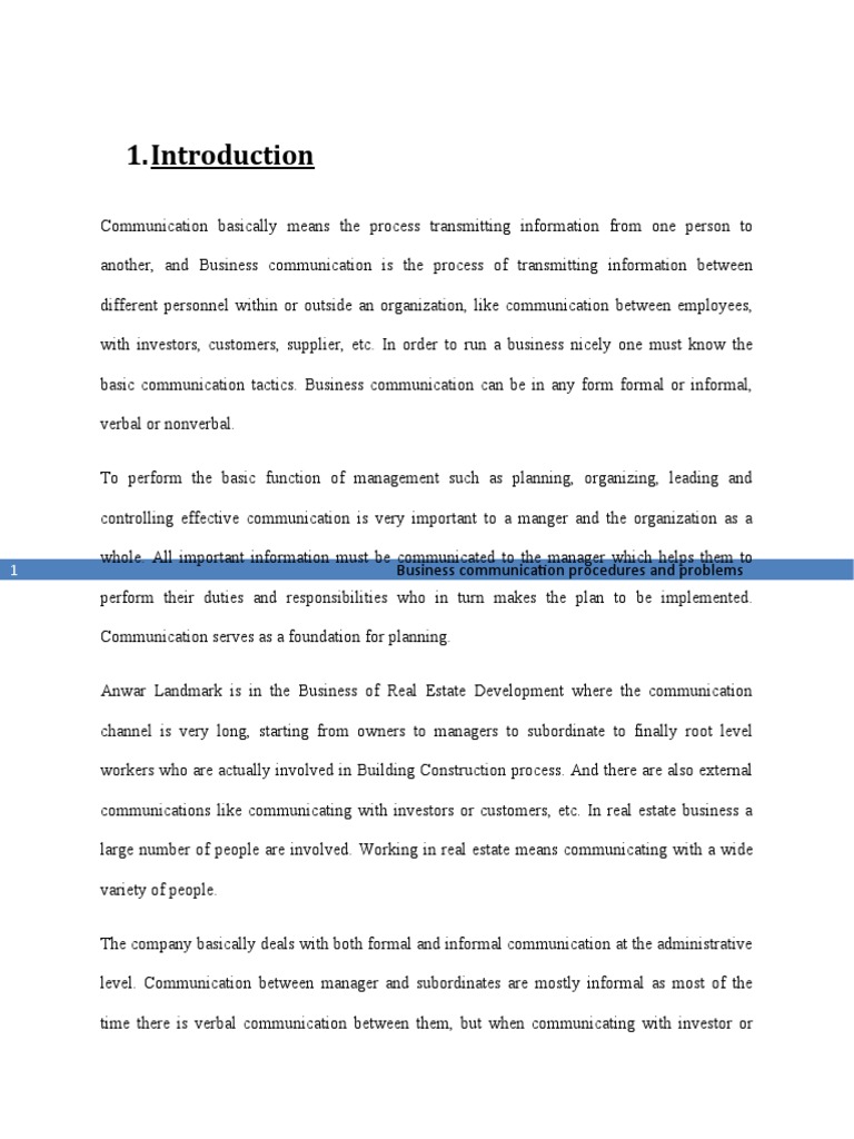 Anwar Landmark Communication Overview | PDF | Customer | Communication