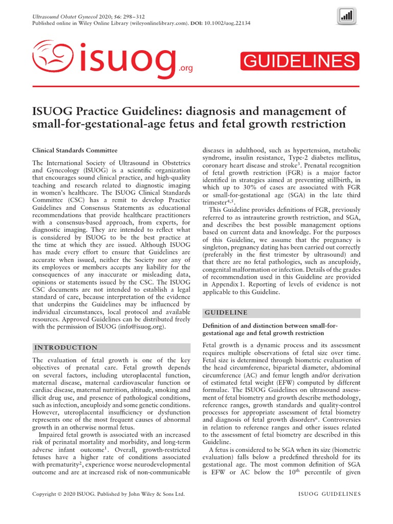 Isuog Guideline Iugr | PDF | Fetus | Prenatal Development