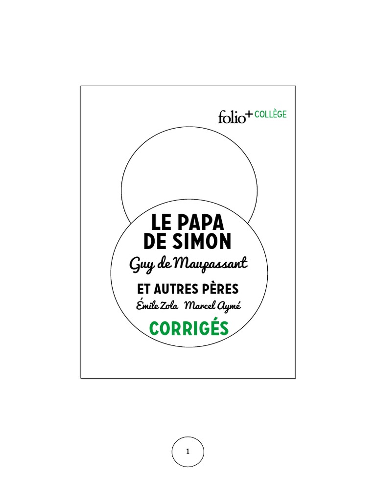 Le Papa De Simon Et Autres Nouvelles Résumé Par Chapitre Livret Papa de Simon | PDF | Guy de Maupassant | Émile Zola
