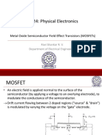 Eel324: Physical Electronics: Metal Oxide Semiconductor Field Effect Transistors (Mosfets)