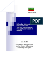 Reforming administrative procedures in the tourism, food and road transportation sectors in Bulgaria