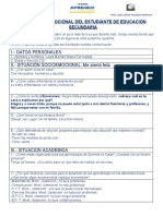 Ficha Socioemocional Del Estudiante Quinto