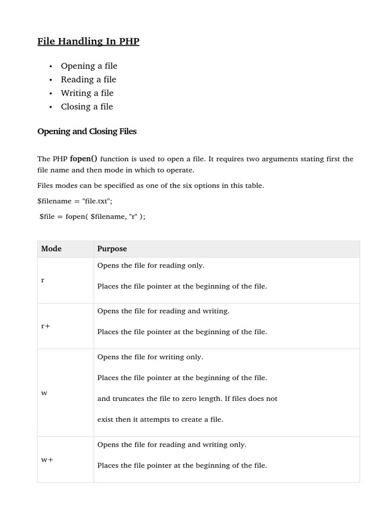 File Handling in PHP PDF Filename Parameter Programming)