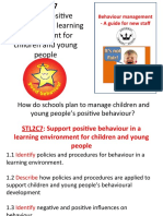 Support Positive Behaviour in A Learning Environment For Children and Young People
