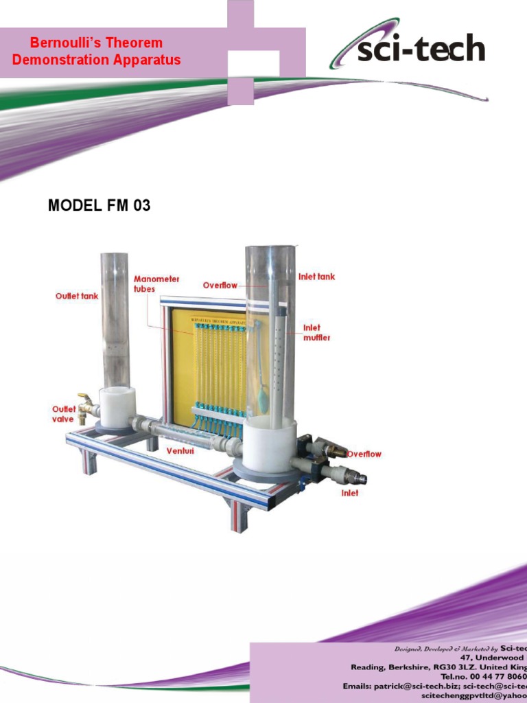 Bernoulli's Theorem Demonstration Apparatus | PDF | Fluid Dynamics ...