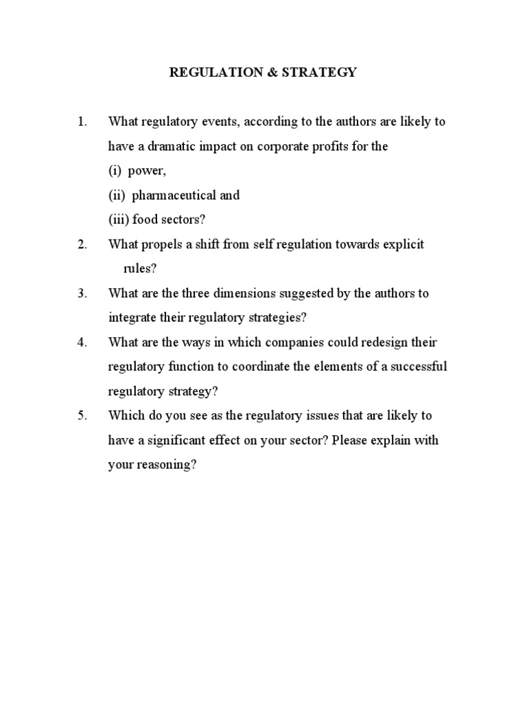 Regulation & Strategy | PDF