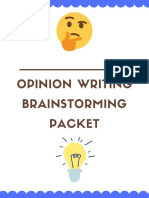 Opinion Writing Brainstorming Packet