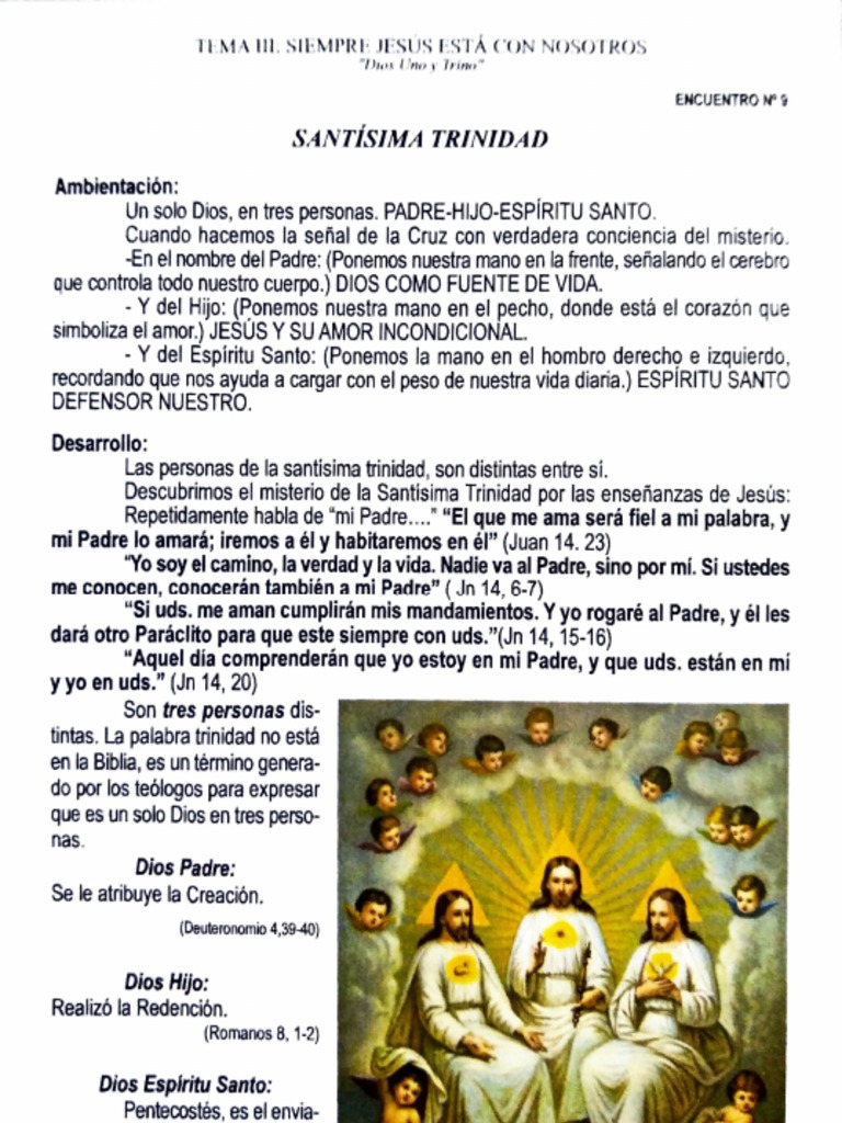 Misterio y Acción de la Santísima Trinidad | PDF | espíritu Santo ...