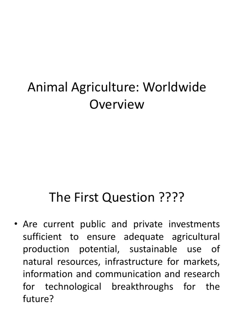 Animal Agriculture Worldwide PDF