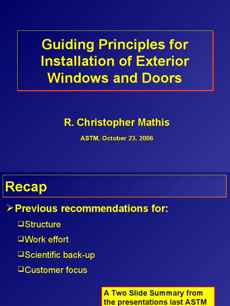 Windows & Doors Installation | PDF | Window | Wall