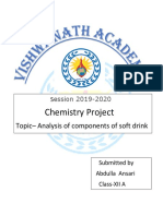 Chemistry Project: Topic - Analysis of Components of Soft Drink