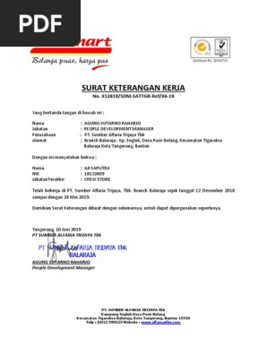 Contoh Paklaring Alfamart Cara Golden