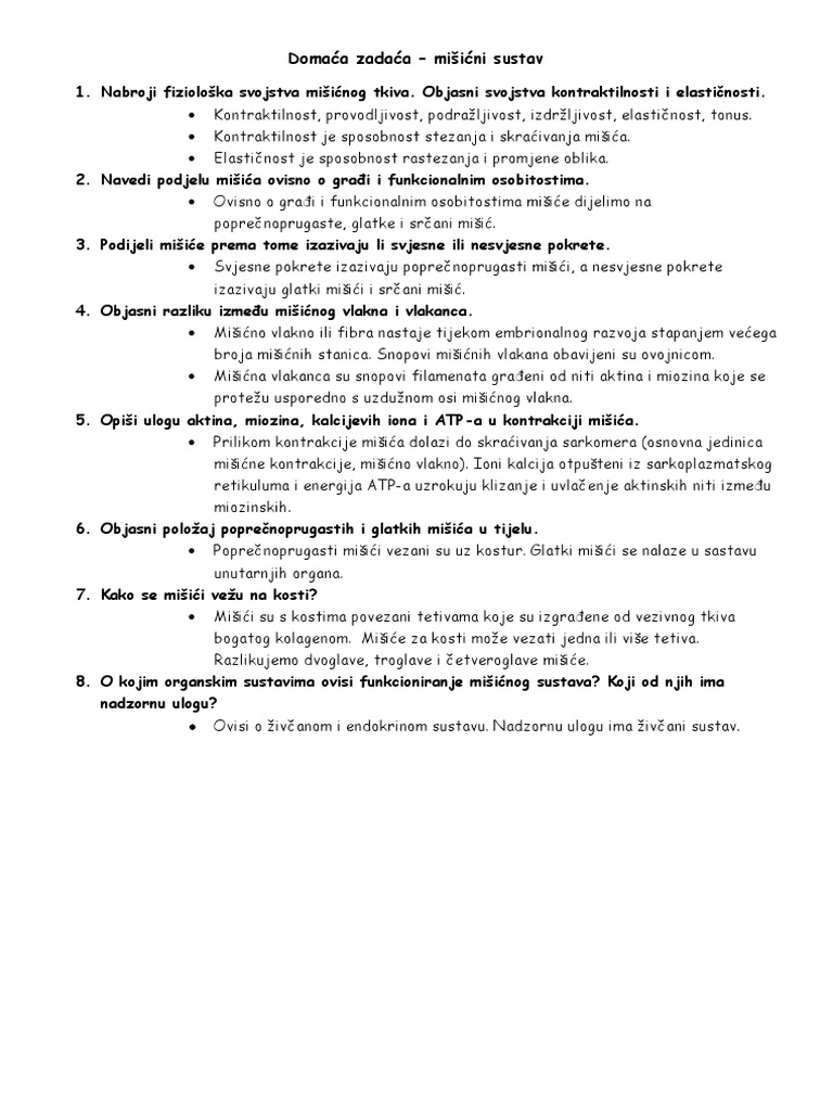 Mišićni sustav | PDF