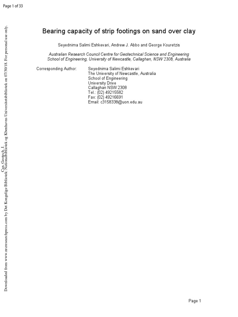 Bearing Capacity of Strip Footings on Sand | PDF | Geotechnical ...
