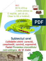 Textul Povestea Crocodilului Care PL Ngea de Vl. Colin CL - III Limba Rom N