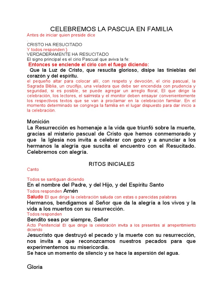 Celebración Familiar de Pascua | PDF | La resurrección de Jesús | Misa ...