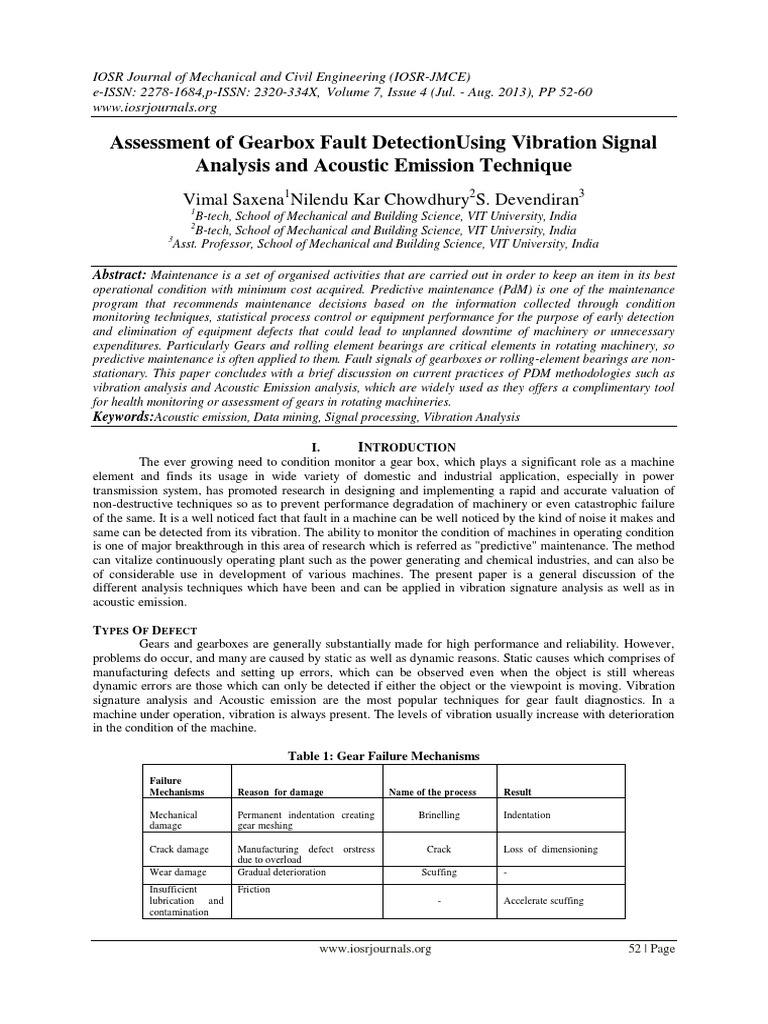 Gearbox Fault Detection Techniques | PDF | Wavelet | Sampling (Signal ...