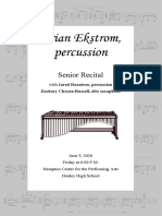 Brian Ekstrom, Percussion: Senior Recital