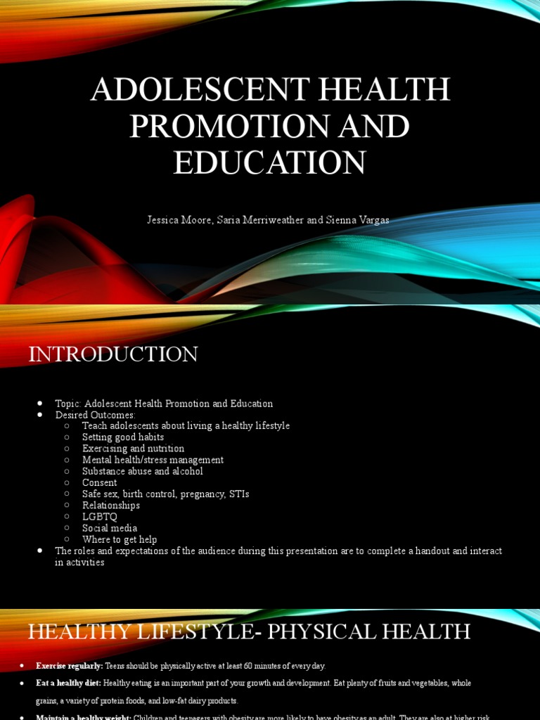 Adolescent Health Promotion | PDF | Sexually Transmitted Infection ...
