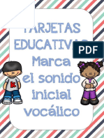 Tarjetas Eductivas Marca el Sonido Inicial Vocálico por Materiales Educativos Maestras