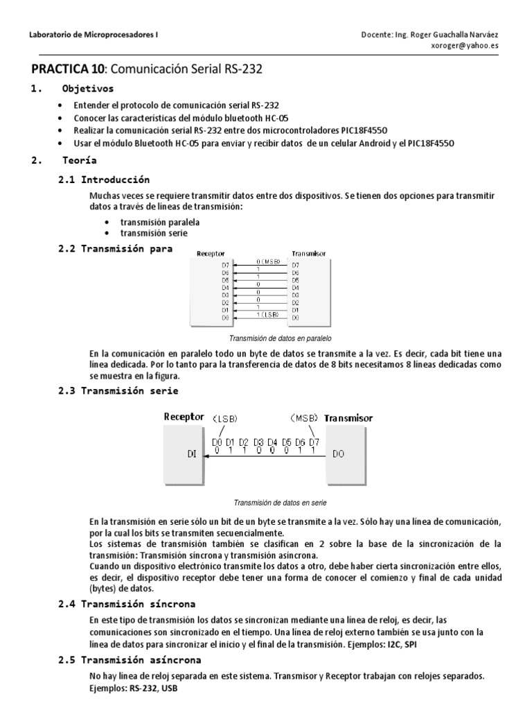 Comunicación Serial RS-232 y Bluetooth | PDF | Transmisión de datos ...
