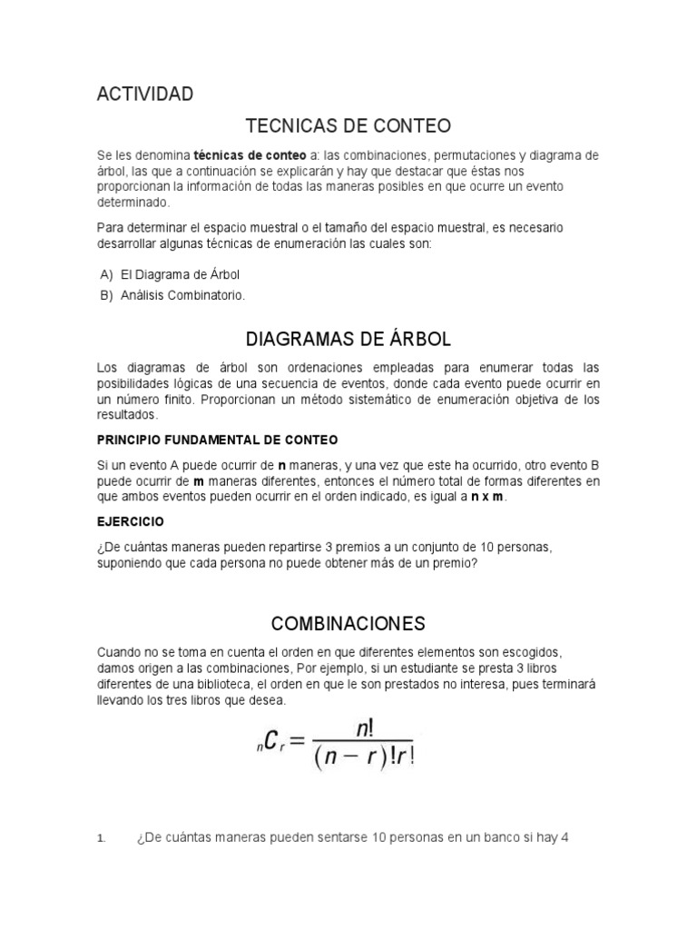 COMBINACIONES PDF Permutación Enseñanza de matemática