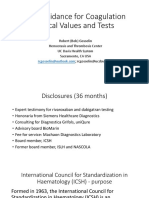 ICSH Guidance For Coagulation Critical Values and Tests